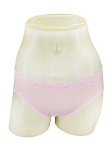 PINK classic briefs with lace trim for Urinary incontinence in elderly female