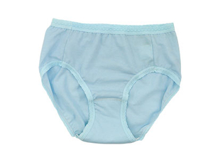 BLUE plain high cut briefs panties for Urinary incontinence in elderly female